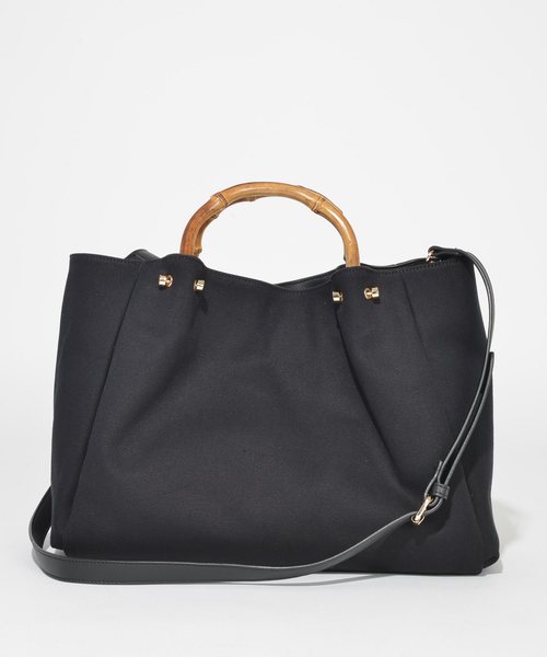 SOLPRESA（ソルプレーサ）の「バンブーハンドルバッグ（トートバッグ・レディース・ナチュラル/ブラック/パイソン・ONE SIZE）」の7枚目の写真