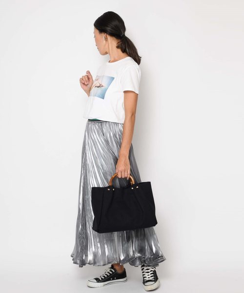 SOLPRESA（ソルプレーサ）の「バンブーハンドルバッグ（トートバッグ・レディース・ナチュラル/ブラック/パイソン・ONE SIZE）」の14枚目の写真