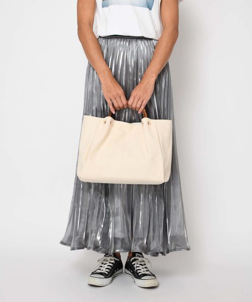 SOLPRESA（ソルプレーサ）の「バンブーハンドルバッグ（トートバッグ・レディース・ナチュラル/ブラック/パイソン・ONE SIZE）」の16枚目の写真