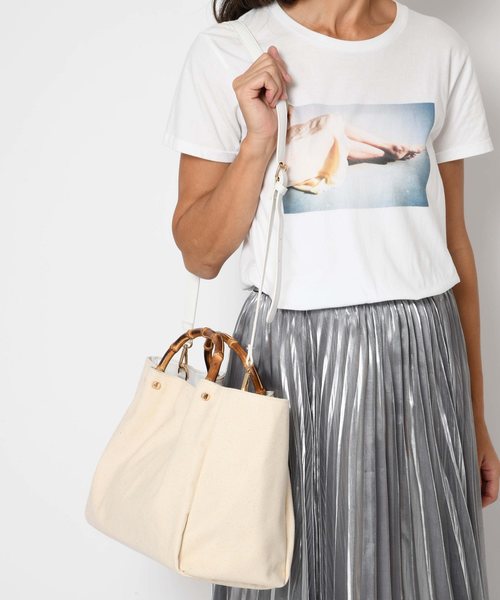 SOLPRESA（ソルプレーサ）の「バンブーハンドルバッグ（トートバッグ・レディース・ナチュラル/ブラック/パイソン・ONE SIZE）」の22枚目の写真