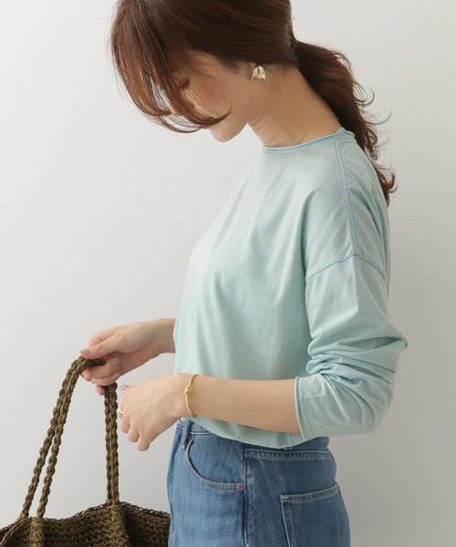 URBAN RESEARCH DOORS(アーバンリサーチドアーズ)の「ミジンボーダールーズカットソー(Tシャツ/カットソー)」|ミント