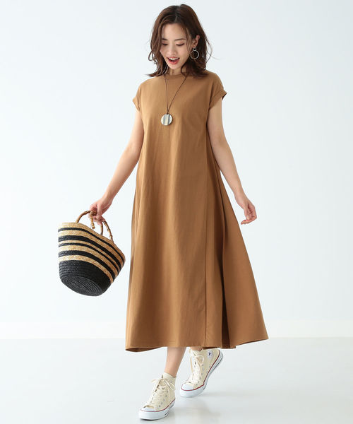 B:MING by BEAMS(ビーミングバイビームス)の「B:MING by BEAMS / 度詰天竺 ワンピース 19SS(ワンピース・レディース・ブラック/グリーン/キャメル・ONE SIZE)」の3枚目の写真