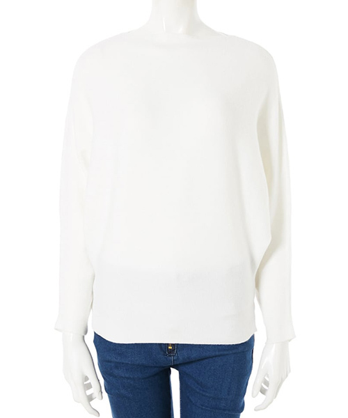 fifth(フィフス)の「シルキータッチボートネックドルマンニット(ニット/セーター・レディース・ホワイト/ブラック/ベージュ/スモークピンク/グレー/ブルー・MEDIUM)」の12枚目の写真