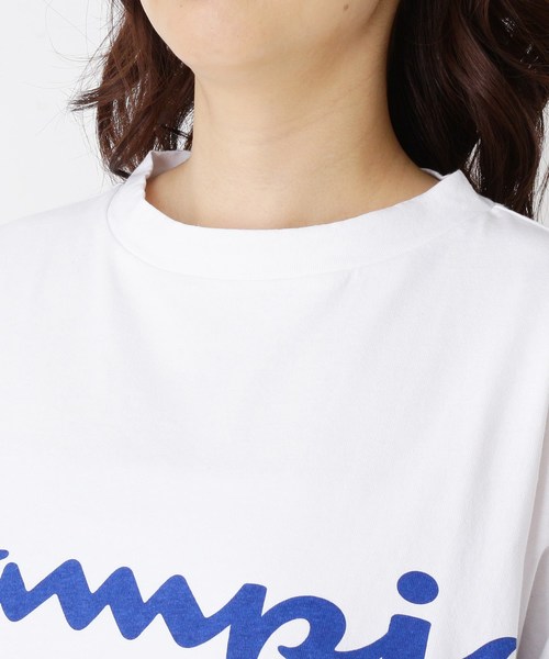 Champion(チャンピオン)の「Champion ロゴワイドTシャツ(Tシャツ/カットソー・レディース・オフホワイト/ネイビー・02)」の7枚目の写真