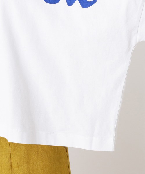 Champion(チャンピオン)の「Champion ロゴワイドTシャツ(Tシャツ/カットソー・レディース・オフホワイト/ネイビー・02)」の4枚目の写真