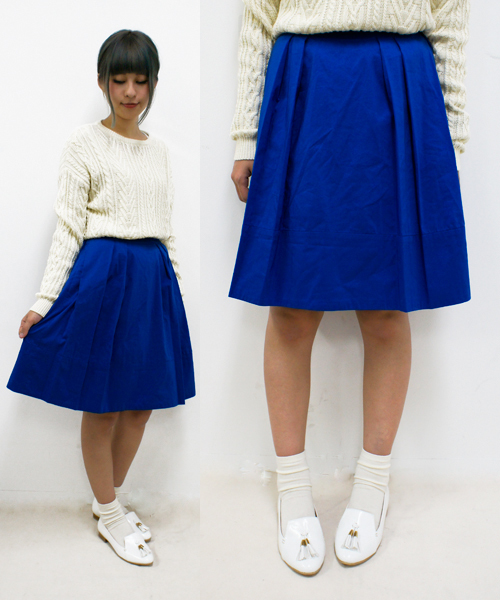 CIAOPANIC（チャオパニック）の「【Ciaopanic】ミドルフレアスカート（スカート・レディース・ベージュ/カーキ/ブルー/レッド・SMALL/MEDIUM）」の4枚目の写真