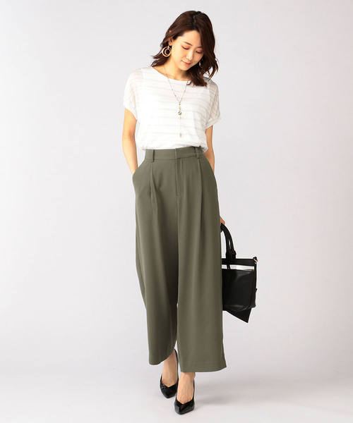 A/C DESIGN BY ALPHA CUBIC(エーシーデザインバイアルファキュービック)の「フロントタックワイドパンツ(その他パンツ・レディース・カーキ/ブラック/モカ・61/64/67/70)」の13枚目の写真