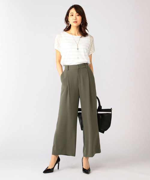 A/C DESIGN BY ALPHA CUBIC(エーシーデザインバイアルファキュービック)の「フロントタックワイドパンツ(その他パンツ・レディース・カーキ/ブラック/モカ・61/64/67/70)」の21枚目の写真