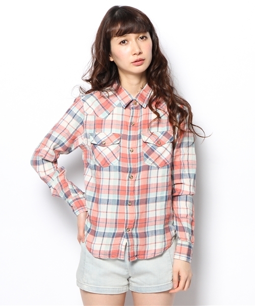 Another Edition（アナザーエディション）の「AE C/L CHK WESTERN SHT ◆（シャツ/ブラウス・レディース・レッド/ケリー/ネイビー・フリー）」の3枚目の写真