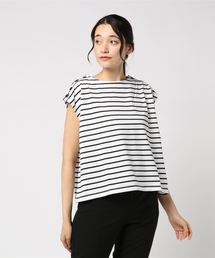 STYLEBLOCK | 肩ボタン先染めボーダーカットソートップス(Tシャツ/カットソー)