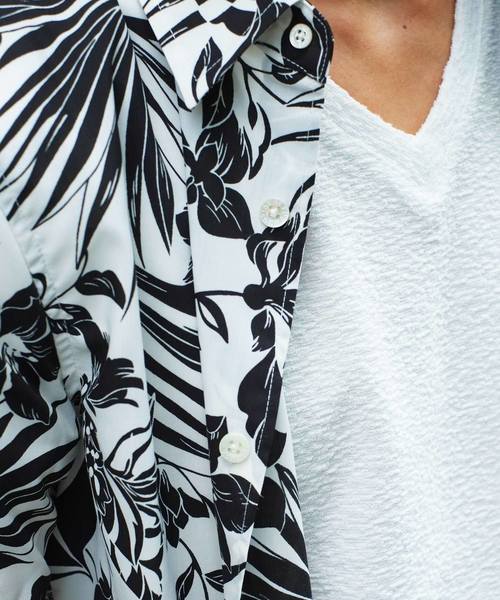 GOSTAR DE FUGA（ゴスタール ジフーガ）の「モノクロボタニカル半袖シャツ（シャツ/ブラウス・メンズ・ホワイト/ブラック・M/L/XL）」の12枚目の写真