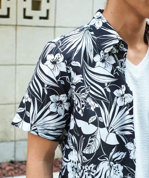 GOSTAR DE FUGA（ゴスタール ジフーガ）の「モノクロボタニカル半袖シャツ（シャツ/ブラウス・メンズ・ホワイト/ブラック・M/L/XL）」の11枚目の写真