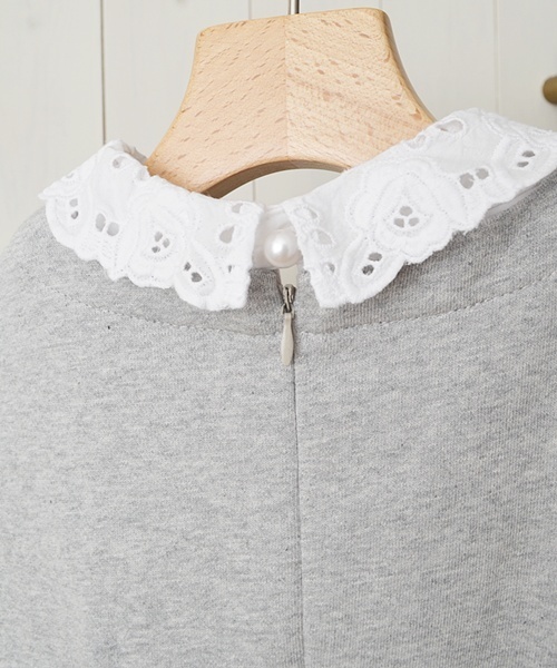 Khaju(カージュ)の「Khaju:レースカラーワンピース□(ワンピース・レディース・ライトグレー/ネイビー・ONE SIZE)」の9枚目の写真