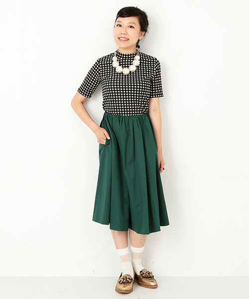 Ray BEAMS（レイビームス）の「Ray BEAMS / ギンガムチェック ハイネックT（Tシャツ/カットソー・レディース・ブラック/ネイビー・ONE SIZE）」の10枚目の写真