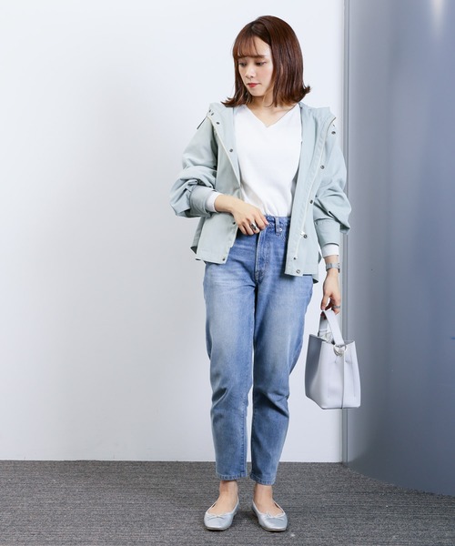 earth music&ecology(アースミュージックアンドエコロジー)の「COTTON USAデニムパンツ(テーパード)*(デニムパンツ・レディース・サックスブルー/その他5・SMALL/MEDIUM/LARGE)」の6枚目の写真