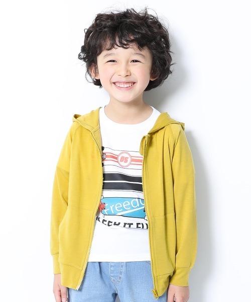 devirock（デビロック）の「UVカットジップパーカー（パーカー・キッズ・スモークピンク/ライトベージュ/ネイビー/イエロー系その他/ピンク系その他/バイオレット/アイボリー/ライトパープル/ライトブラウン/ブルー系その他/ブラック/ブルー系その他2/ラベンダー・150cm/110cm/130cm/100cm/120cm/160cm/90cm/80ｃｍ/140cm）」の11枚目の写真