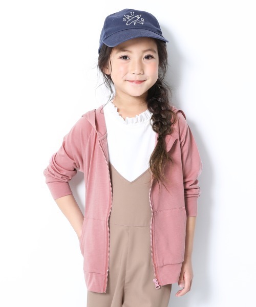 devirock（デビロック）の「UVカットジップパーカー（パーカー・キッズ・スモークピンク/ライトベージュ/ネイビー/イエロー系その他/ピンク系その他/バイオレット/アイボリー/ライトパープル/ライトブラウン/ブルー系その他/ブラック/ブルー系その他2/ラベンダー・150cm/110cm/130cm/100cm/120cm/160cm/90cm/80ｃｍ/140cm）」の13枚目の写真