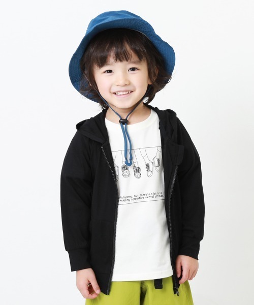 devirock（デビロック）の「UVカットジップパーカー（パーカー・キッズ・スモークピンク/ライトベージュ/ネイビー/イエロー系その他/ピンク系その他/バイオレット/アイボリー/ライトパープル/ライトブラウン/ブルー系その他/ブラック/ブルー系その他2/ラベンダー・150cm/110cm/130cm/100cm/120cm/160cm/90cm/80ｃｍ/140cm）」の3枚目の写真