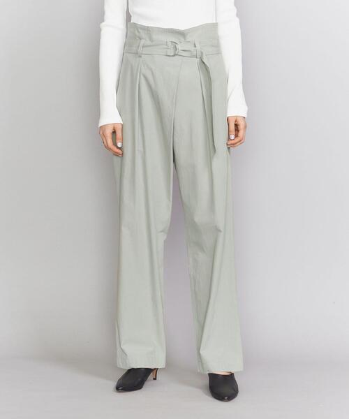 BEAUTY&YOUTH UNITED ARROWS（ビューティーアンドユースユナイテッドアローズ）の「BY コットンタイプライタータックハイウエストベルトワイドパンツо（その他パンツ・レディース・ネイビー/ライム・MEDIUM/SMALL）」の20枚目の写真