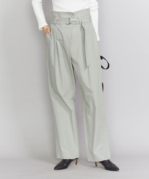 BEAUTY&YOUTH UNITED ARROWS（ビューティーアンドユースユナイテッドアローズ）の「BY コットンタイプライタータックハイウエストベルトワイドパンツо（その他パンツ・レディース・ネイビー/ライム・MEDIUM/SMALL）」の11枚目の写真