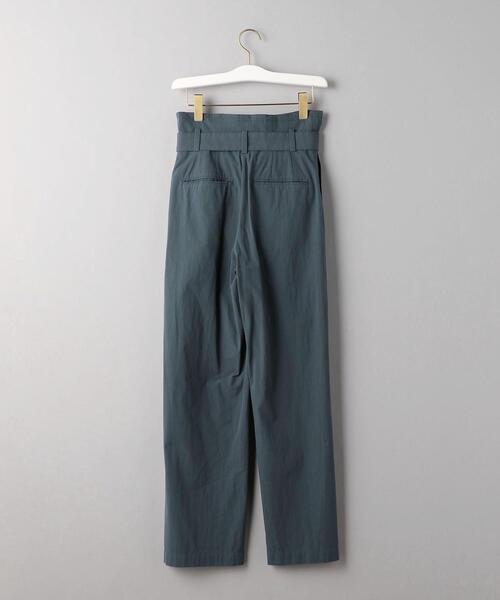 BEAUTY&YOUTH UNITED ARROWS（ビューティーアンドユースユナイテッドアローズ）の「BY コットンタイプライタータックハイウエストベルトワイドパンツо（その他パンツ・レディース・ネイビー/ライム・MEDIUM/SMALL）」の4枚目の写真