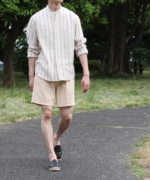 ADAM ET ROPE' | 【CARREMAN/キャリーマン】リネンバンドカラーシャツ/ビッグシルエット(シャツ/ブラウス)