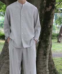 ADAM ET ROPE' | 【CARREMAN/キャリーマン】リネンバンドカラーシャツ/ビッグシルエット(シャツ/ブラウス)