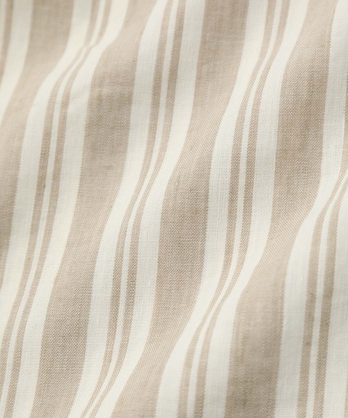 ADAM ET ROPE'（アダムエロペ）の「【CARREMAN/キャリーマン】リネンバンドカラーシャツ/ビッグシルエット（シャツ/ブラウス・メンズ・ライトグレー/ベージュ系その他・S/M/L）」の3枚目の写真