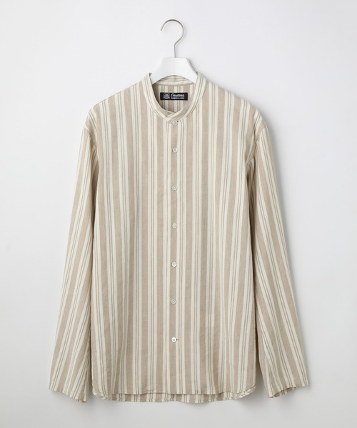 ADAM ET ROPE'（アダムエロペ）の「【CARREMAN/キャリーマン】リネンバンドカラーシャツ/ビッグシルエット（シャツ/ブラウス・メンズ・ライトグレー/ベージュ系その他・S/M/L）」の15枚目の写真