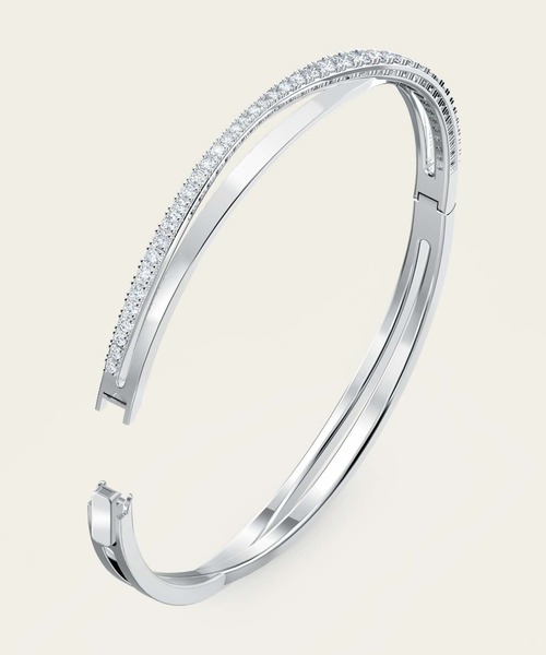 SWAROVSKI（スワロフスキー）の「【公式】【スワロフスキー】Hyperbola バングル, ホワイト, ロジウム・プレーティング（ブレスレット・レディース・ホワイト・ONE SIZE]）」の3枚目の写真