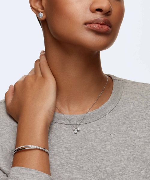 SWAROVSKI（スワロフスキー）の「【公式】【スワロフスキー】Hyperbola バングル, ホワイト, ロジウム・プレーティング（ブレスレット・レディース・ホワイト・ONE SIZE]）」の5枚目の写真