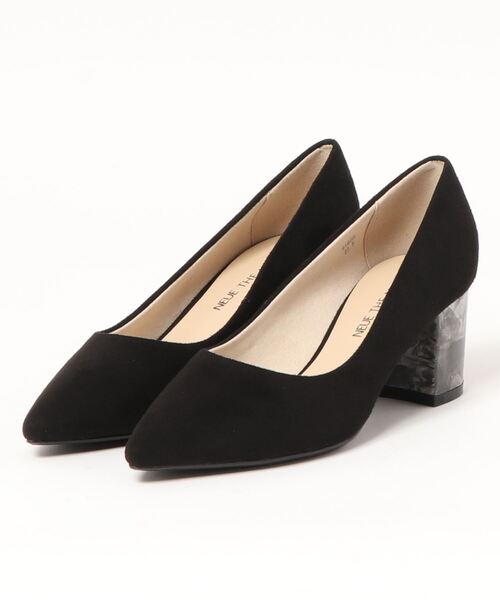 NEUE THE MARKET(ノイエザマーケット)の「ポインテッドトゥチャンキーヒールパンプス/91600(パンプス・レディース・ボルドー/ブラック/ネイビー・22.5cm/24.5cm/24cm/23cm/23.5cm)」の2枚目の写真