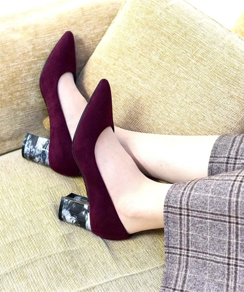 NEUE THE MARKET(ノイエザマーケット)の「ポインテッドトゥチャンキーヒールパンプス/91600(パンプス・レディース・ボルドー/ブラック/ネイビー・22.5cm/24.5cm/24cm/23cm/23.5cm)」の6枚目の写真