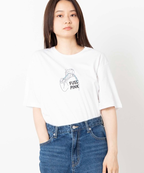 WEGO(ウィゴー)の「WEGO/バックガールプリントTシャツ(Tシャツ/カットソー・レディース・ホワイト/ブラック・SMALL/MEDIUM/LARGE)」の2枚目の写真