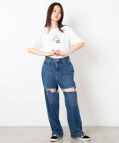 WEGO(ウィゴー)の「WEGO/バックガールプリントTシャツ(Tシャツ/カットソー・レディース・ホワイト/ブラック・SMALL/MEDIUM/LARGE)」の4枚目の写真