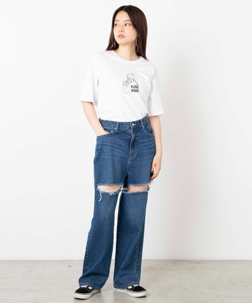 WEGO(ウィゴー)の「WEGO/バックガールプリントTシャツ(Tシャツ/カットソー・レディース・ホワイト/ブラック・SMALL/MEDIUM/LARGE)」の5枚目の写真