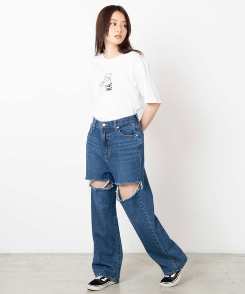 WEGO(ウィゴー)の「WEGO/バックガールプリントTシャツ(Tシャツ/カットソー・レディース・ホワイト/ブラック・SMALL/MEDIUM/LARGE)」の6枚目の写真