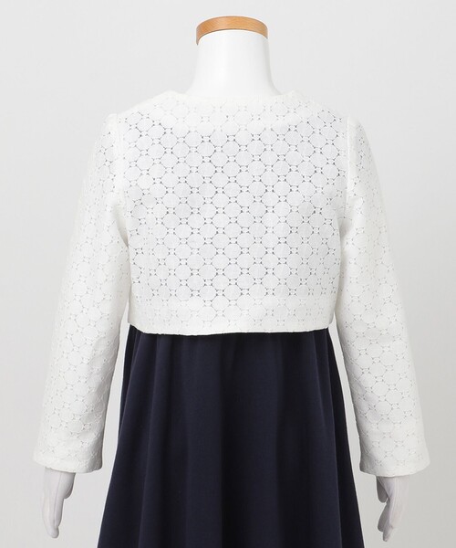 セール】【100-130cm】ノーカラー レース ジャケット（ノーカラー