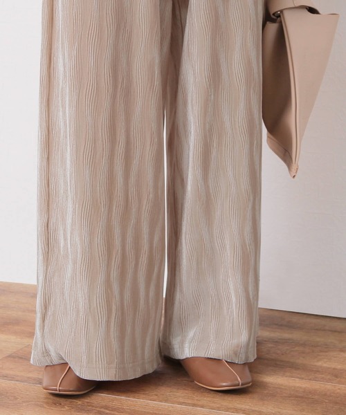 reca（レカ）の「ウェーブ柄 ベロアワイドパンツ（その他パンツ・レディース・ベージュ/ピンク系その他/グレー・FREE）」の11枚目の写真