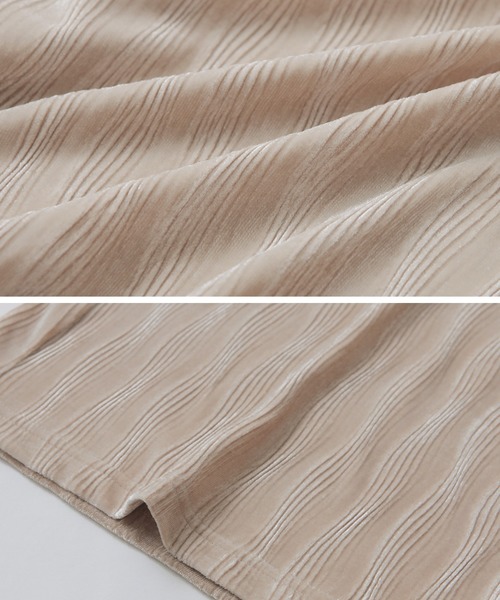 reca（レカ）の「ウェーブ柄 ベロアワイドパンツ（その他パンツ・レディース・ベージュ/ピンク系その他/グレー・FREE）」の12枚目の写真