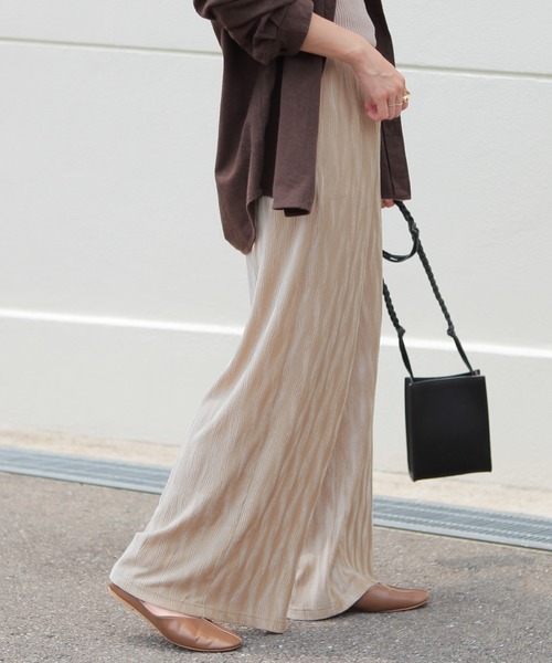 reca（レカ）の「ウェーブ柄 ベロアワイドパンツ（その他パンツ・レディース・ベージュ/ピンク系その他/グレー・FREE）」の14枚目の写真