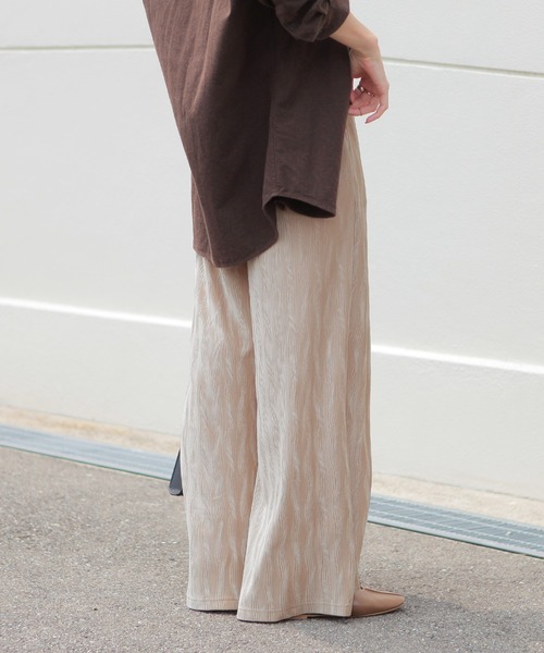reca（レカ）の「ウェーブ柄 ベロアワイドパンツ（その他パンツ・レディース・ベージュ/ピンク系その他/グレー・FREE）」の15枚目の写真