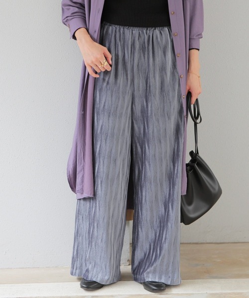 reca（レカ）の「ウェーブ柄 ベロアワイドパンツ（その他パンツ・レディース・ベージュ/ピンク系その他/グレー・FREE）」の17枚目の写真