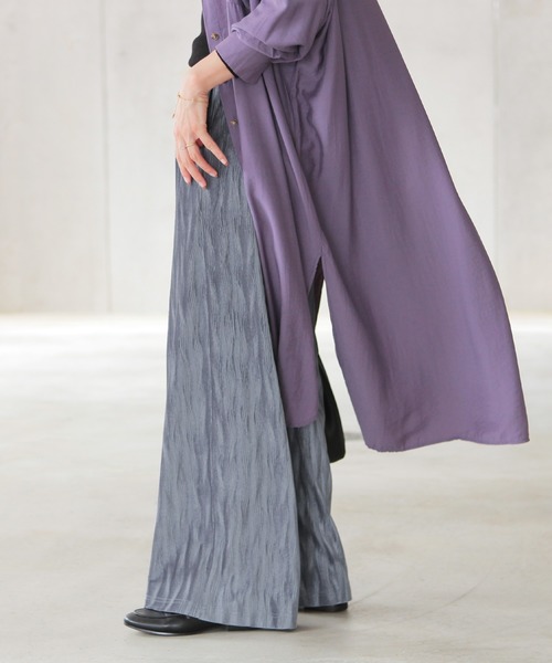 reca（レカ）の「ウェーブ柄 ベロアワイドパンツ（その他パンツ・レディース・ベージュ/ピンク系その他/グレー・FREE）」の18枚目の写真