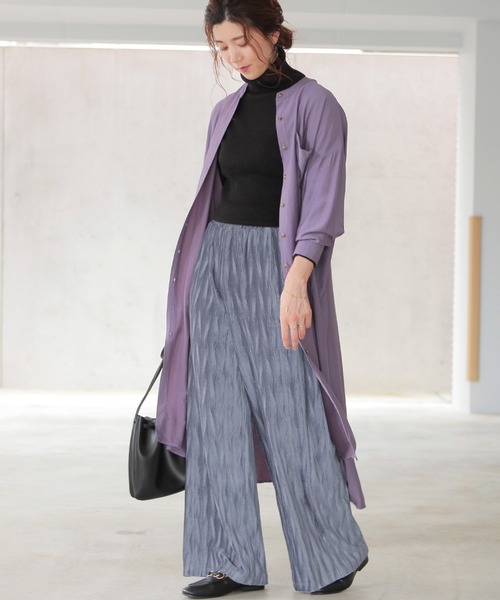 reca（レカ）の「ウェーブ柄 ベロアワイドパンツ（その他パンツ・レディース・ベージュ/ピンク系その他/グレー・FREE）」の19枚目の写真