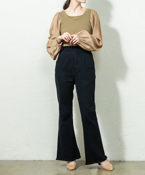 mystic（ミスティック）の「切替パワショルプルオーバー（Tシャツ/カットソー・レディース・ブラック/ベージュ/カーキ・FREE）」の14枚目の写真