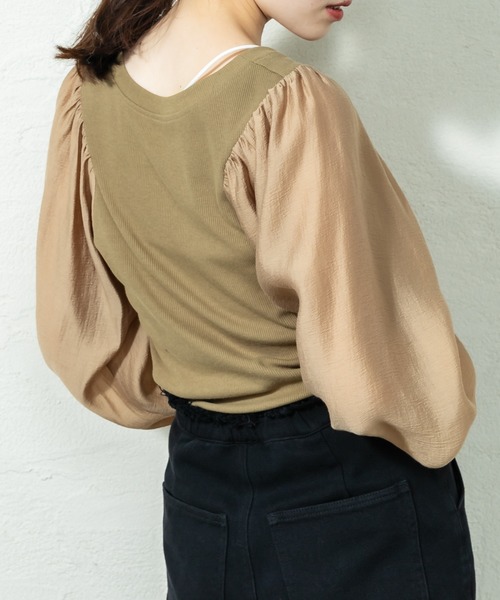 mystic（ミスティック）の「切替パワショルプルオーバー（Tシャツ/カットソー・レディース・ブラック/ベージュ/カーキ・FREE）」の7枚目の写真