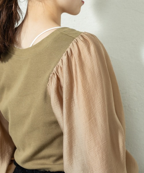 mystic（ミスティック）の「切替パワショルプルオーバー（Tシャツ/カットソー・レディース・ブラック/ベージュ/カーキ・FREE）」の13枚目の写真