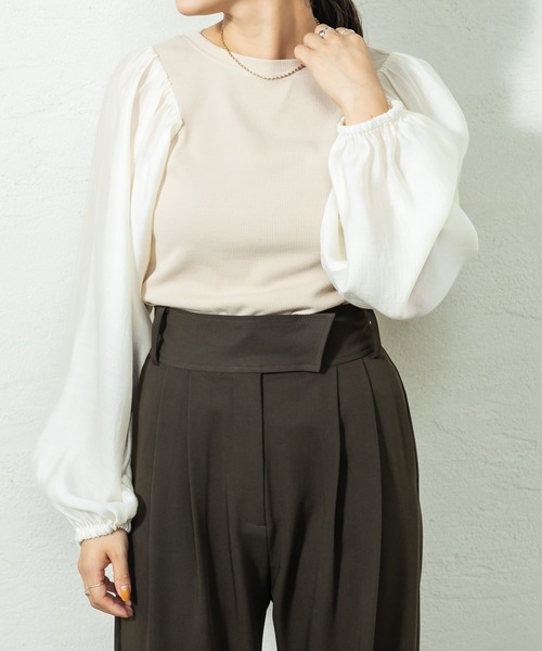 mystic（ミスティック）の「切替パワショルプルオーバー（Tシャツ/カットソー・レディース・ブラック/ベージュ/カーキ・FREE）」の11枚目の写真