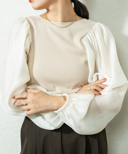 mystic（ミスティック）の「切替パワショルプルオーバー（Tシャツ/カットソー・レディース・ブラック/ベージュ/カーキ・FREE）」の20枚目の写真